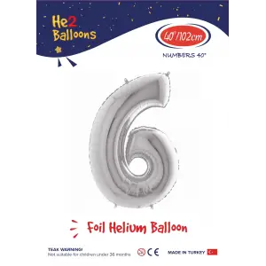 40 Gümüş Renk Folyo Balon ( 6 )