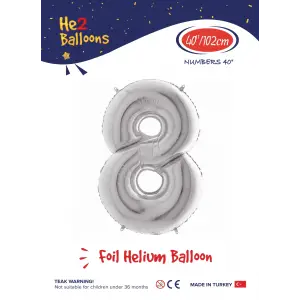 40 Gümüş Renk Folyo Balon ( 8 )