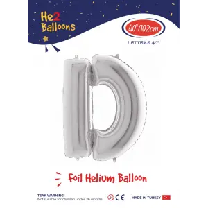 40 Gümüş Renk Folyo Balon ( D )