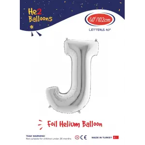 40 Gümüş Renk Folyo Balon ( J )