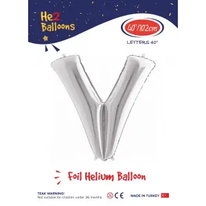 40 Gümüş Renk Folyo Balon ( V )