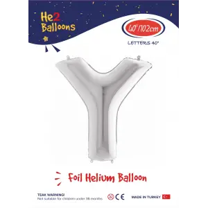 40 Gümüş Renk Folyo Balon ( Y )