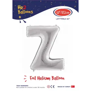 40 Gümüş Renk Folyo Balon ( Z )