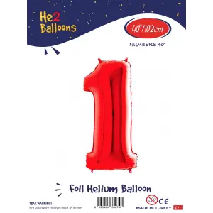 40 Kırmızı Renk Folyo Balon ( 1 )
