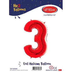 40 Kırmızı Renk Folyo Balon ( 3 )