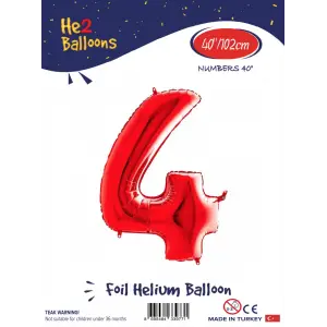 40 Kırmızı Renk Folyo Balon ( 4 )