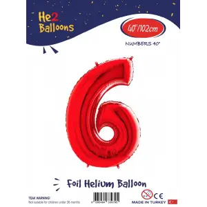 40 Kırmızı Renk Folyo Balon ( 6 )