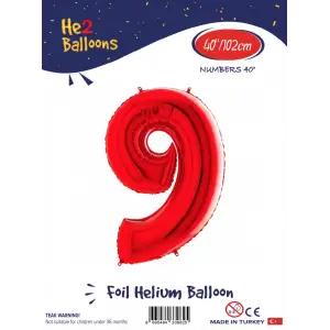 40 Kırmızı Renk Folyo Balon ( 9 )