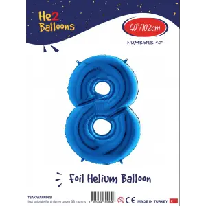 40 Mavi Renk Folyo Balon ( 8 )