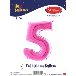 40 Pembe Renk Folyo Balon ( 5 )