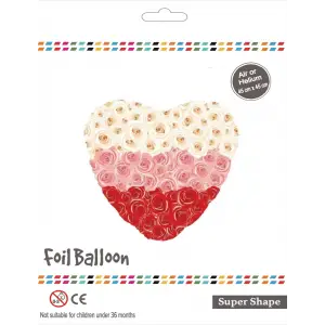 18 Güllü Kalp Folyo Balon