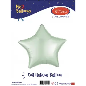 18 Açık Yeşil Yıldız Folyo Balon