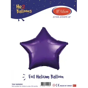 18 Mor Yıldız Folyo Balon
