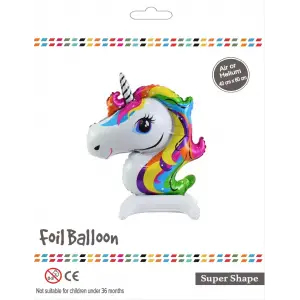 Ayaklı Unicorn Kafası Folyo Balon