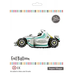 Beyaz Formula 1 Araba Folyo Balon