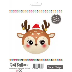 Boynuzlu Geyik Kafası Folyo Balon 62x60 CM