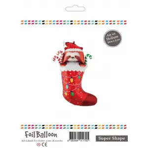 Folyo Balon 75cm Noel Çorabı Tilki