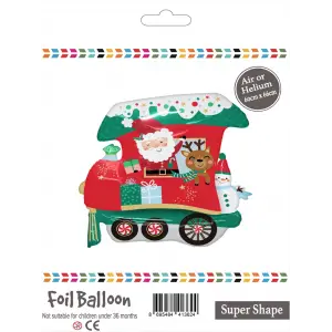 Noel Baba ve Tren Folyo Balon 60x66 CM