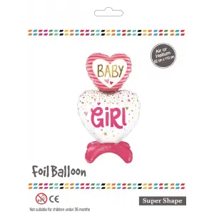 Pembe Ayaklı Baby Girl Folyo Balon
