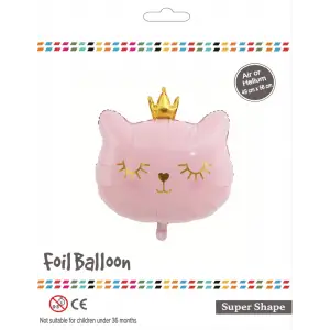 Pembe Kedi Kafası Folyo Balon