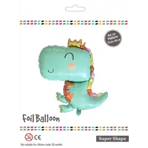 Sevimli Yeşil Trex Folyo Balon