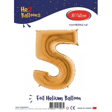 16Altın Folyo Balon ( 5 )