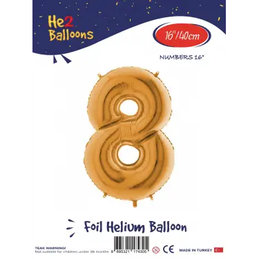 16Altın Folyo Balon ( 8 )