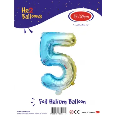 16Gökkuşağı Folyo Balon ( 5 )