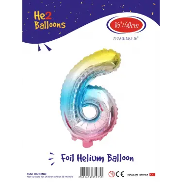 16Gökkuşağı Folyo Balon ( 6 )