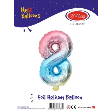 16Gökkuşağı Folyo Balon ( 8 )