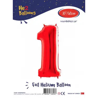 16Kırmızı Folyo Balon ( 1 )