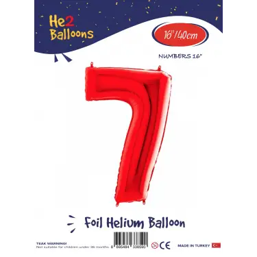 16Kırmızı Folyo Balon ( 7 )