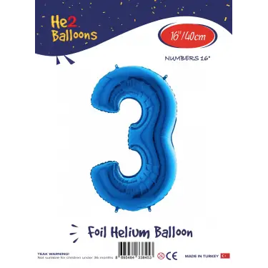 16Mavi Folyo Balon ( 3 )