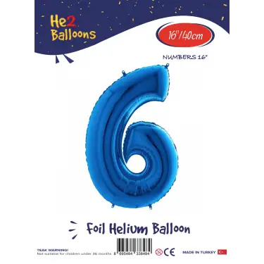 16Mavi Folyo Balon ( 6 )