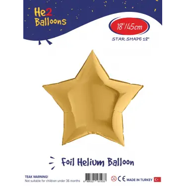 18 Altın Yıldız Folyo Balon