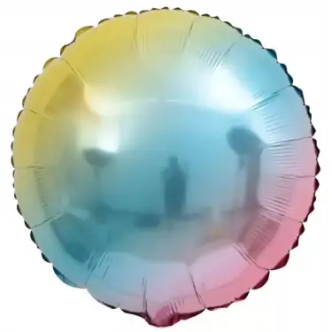 18Gökkuşağı Yuvarlak Folyo Balon 50 Li Paket