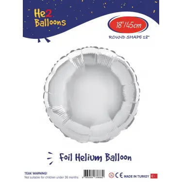 18Gümüş Yuvarlak Folyo Balon