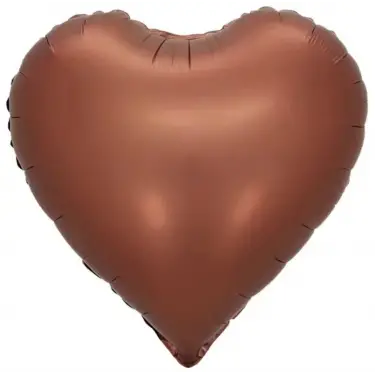 18Kahverengi Kalp Folyo Balon 50 Li Paket