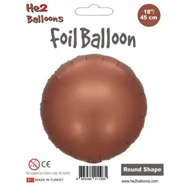 18Kahverengi Yuvarlak Folyo Balon