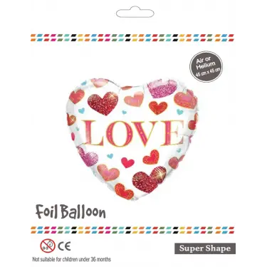 18 Beyaz Kalp Love Folyo Balon