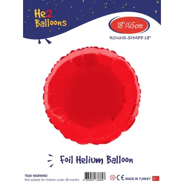 18Kırmızı Yuvarlak Folyo Balon