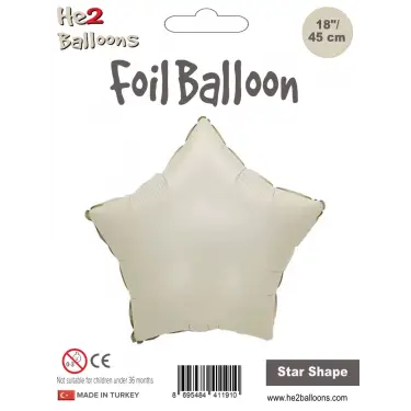 18 Krem Yıldız Folyo Balon
