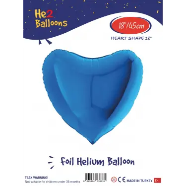 18Mavi Kalp Folyo Balon