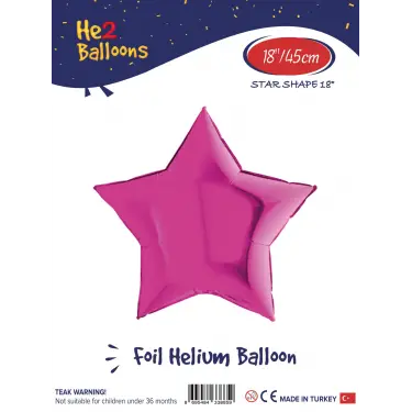 18 Pembe Yıldız Folyo Balon