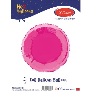 18Pembe Yuvarlak Folyo Balon