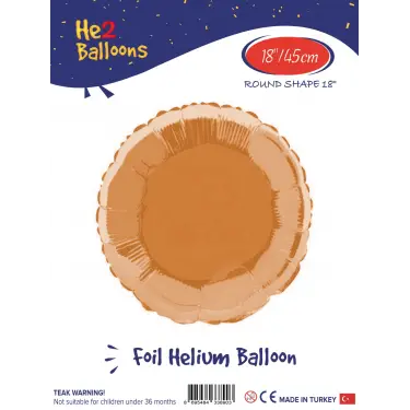 18Rose Gold Yuvarlak Folyo Balon