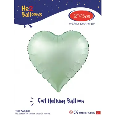 18Su Yeşili Kalp Folyo Balon