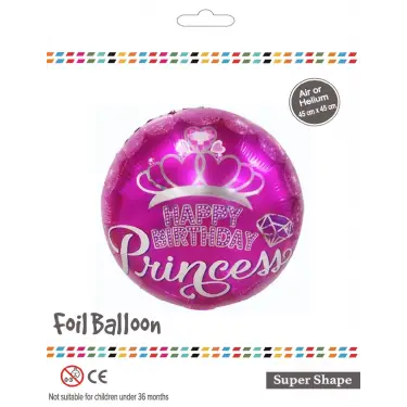 18Yuvarlak Princess Folyo Balon