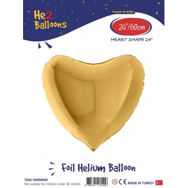 24Altın Kalp Folyo Balon