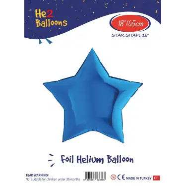 24Mavi Yıldız Folyo Balon